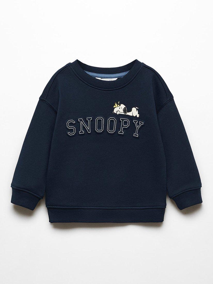 Mango Baby Snoopy Embossed Sweatshirt, Navy