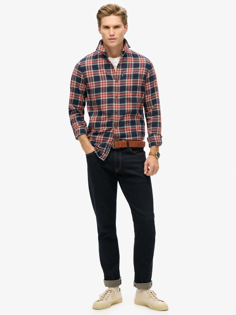 Product image 4 of 5, which shows Superdry Organic Cotton Vintage Check Shirt, Navy Check, M