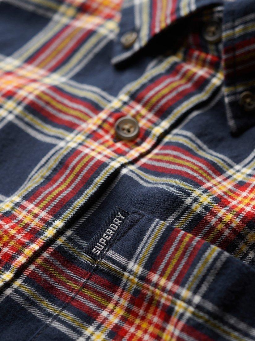 Product image 5 of 5, which shows Superdry Organic Cotton Vintage Check Shirt, Navy Check, M