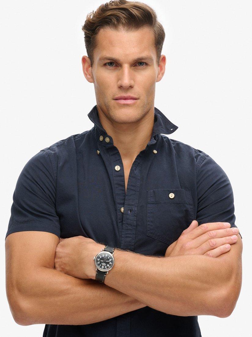 Product image 5 of 6, which shows Superdry Merchant Store Organic Cotton Shirt, Eclipse Navy, S