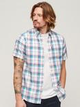 Superdry Lightweight Check Shirt, Optic White/Multi