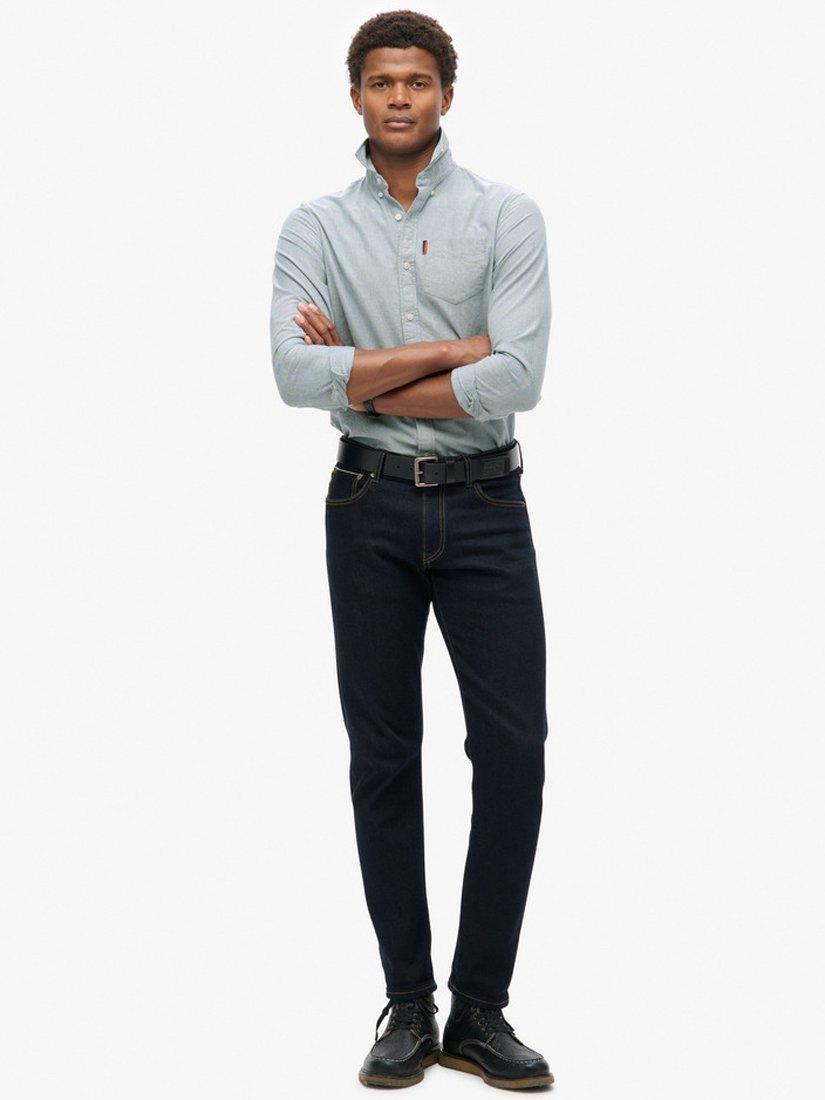 Product image 2 of 5, which shows Superdry Button Down Collar Organic Cotton Shirt, Navy, XXXL