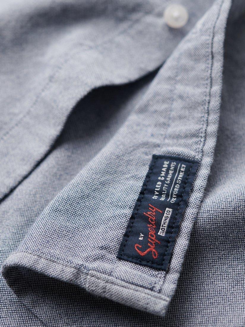 Product image 3 of 5, which shows Superdry Button Down Collar Organic Cotton Shirt, Navy, XXXL