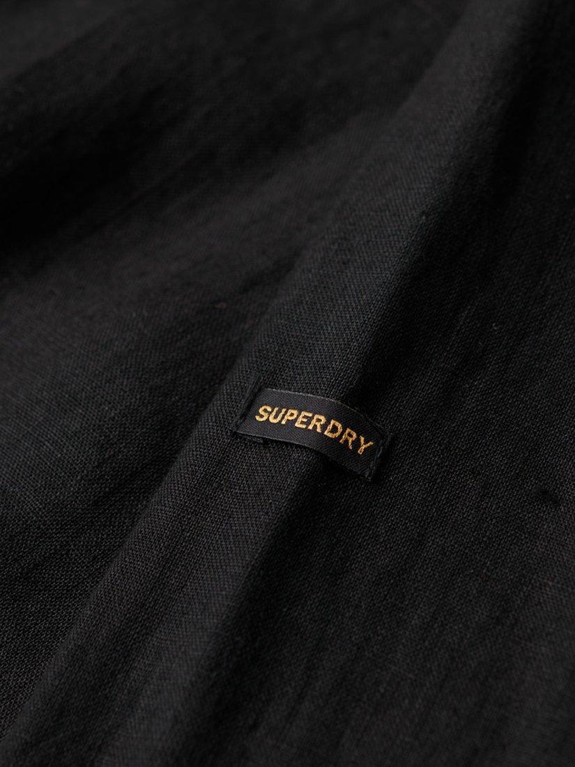 Product image 5 of 6, which shows Superdry Casual Linen Long Sleeve Shirt, Black, S