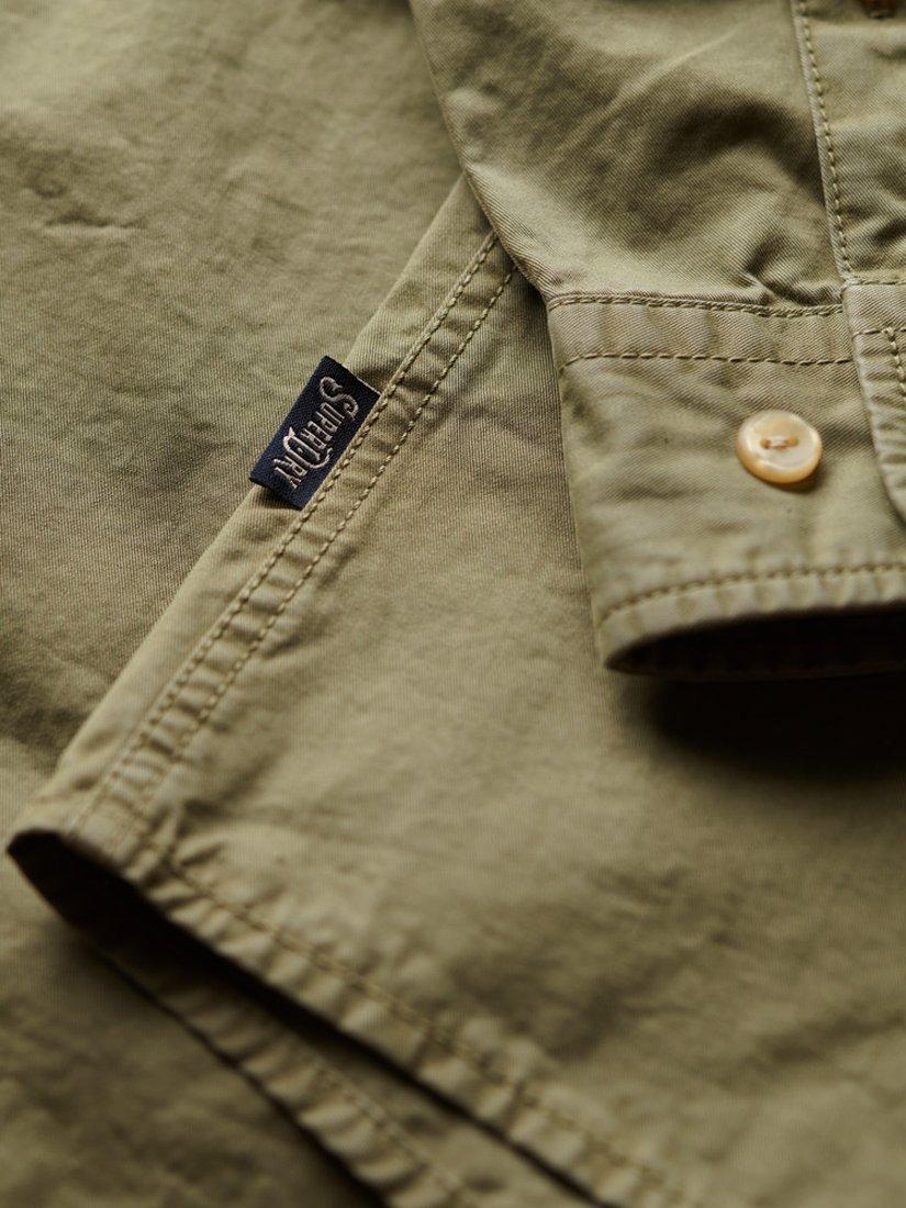 Product image 3 of 5, which shows Superdry The Merchant Store Cotton Long Sleeve Shirt, Light Khaki Green, S