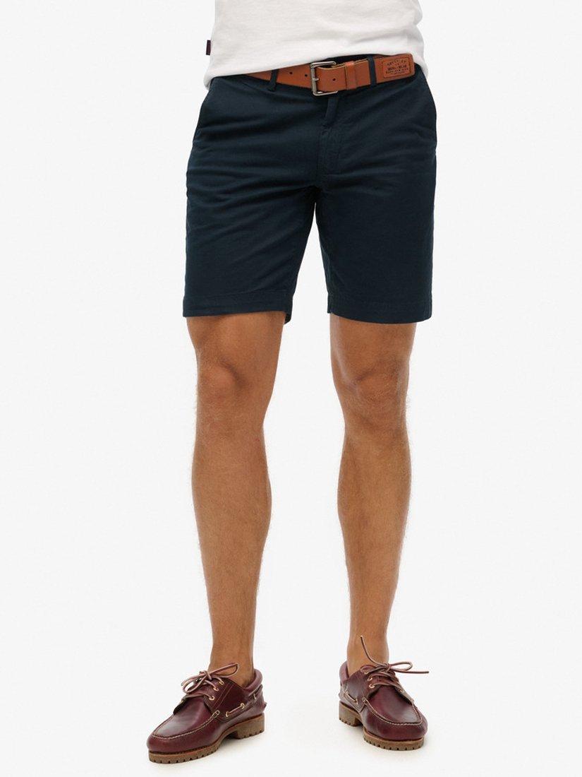 Superdry Slim Fit Stretch Chino Shorts, Eclipse Navy, 28R