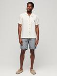 Superdry Drawstring Linen Shorts, Navy Stripe