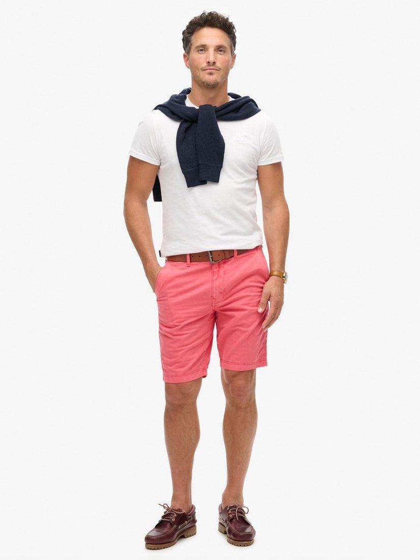 Product image 1 of 6, which shows Superdry Officer Chino Shorts, Coral, 28R