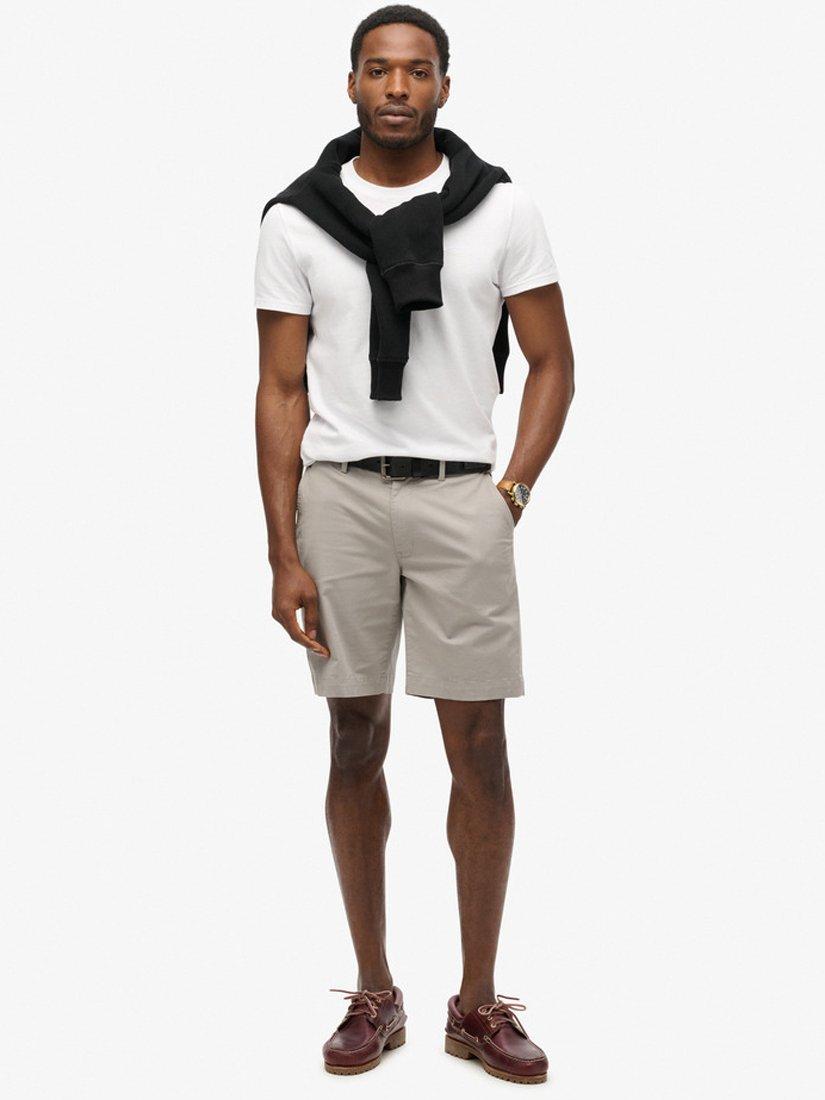 Product image 1 of 7, which shows Superdry Slim Fit Stretch Chino Shorts, Dove Grey, 28R