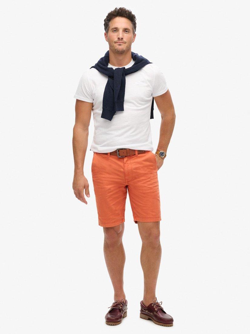 Product image 1 of 6, which shows Superdry Officer Chino Shorts, Burnt Orange, 28R