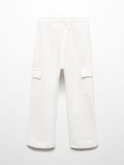 Mango Kids' London Cargo Jogger Trousers, White - view 2, White