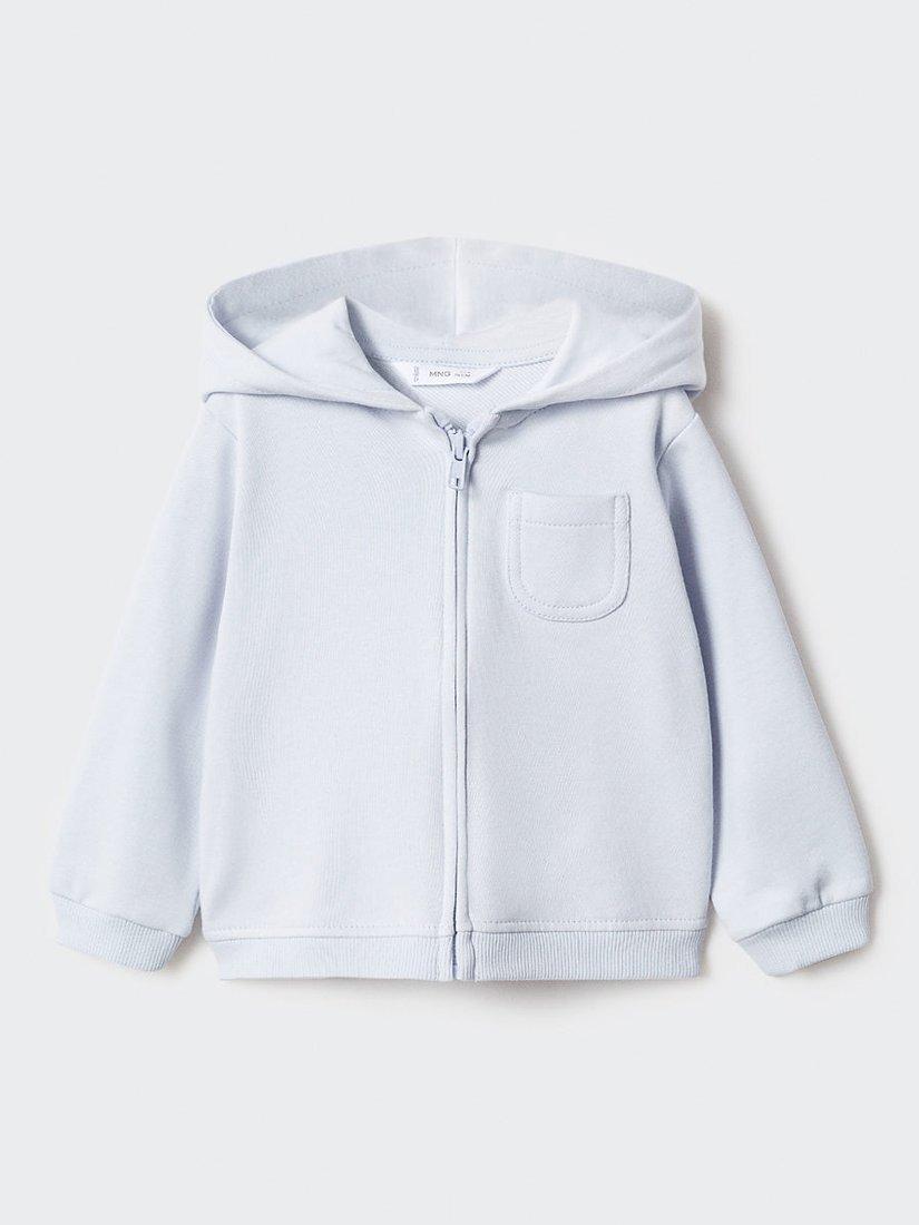 Mango Baby Nizas Cotton Cardigan, Pastel Blue