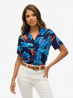 Superdry Beach Resort Shirt, Navy Paradise, Navy Paradise