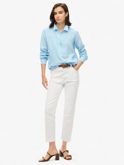 Superdry Casual Linen Boyfriend Shirt - view 2, Seafoam Blue