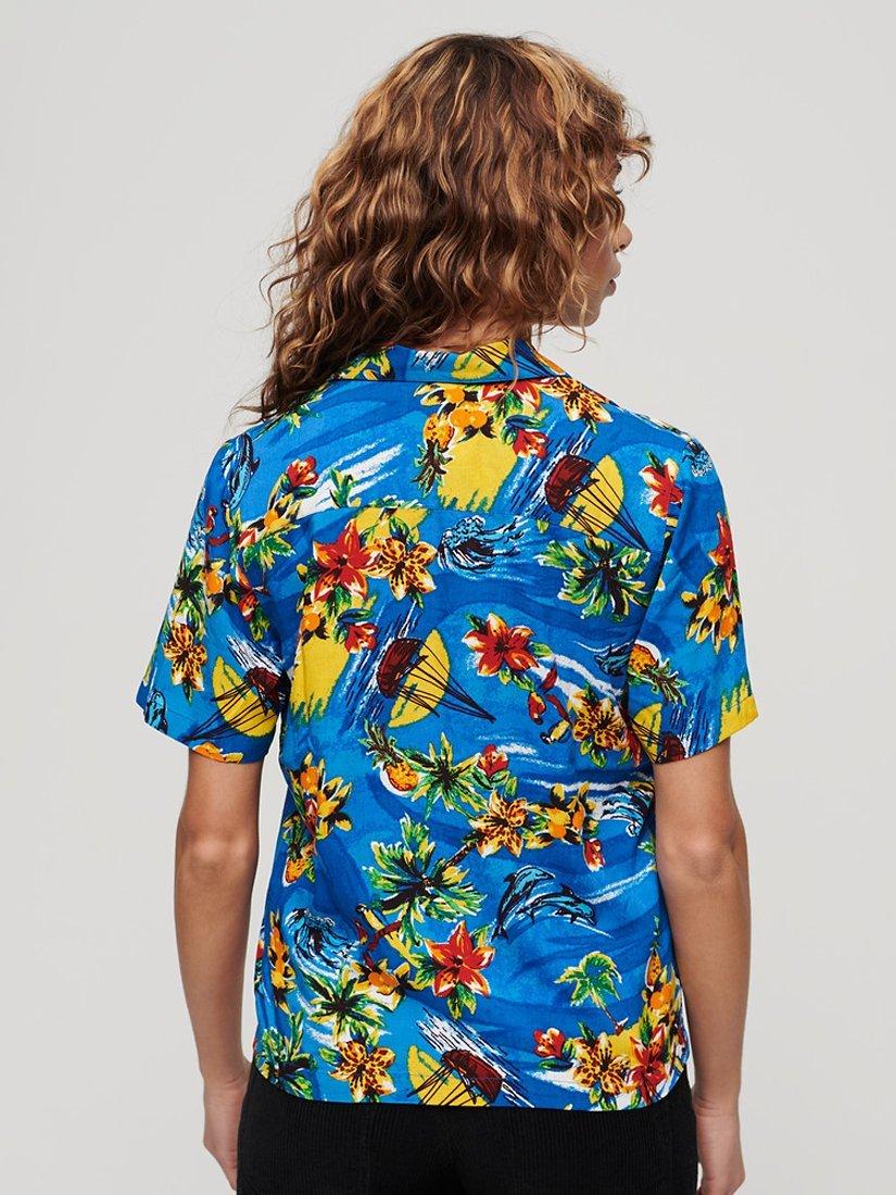 Product image 4 of 5, which shows Superdry Beach Resort Shirt, Blue Dolphin Ocean, 16