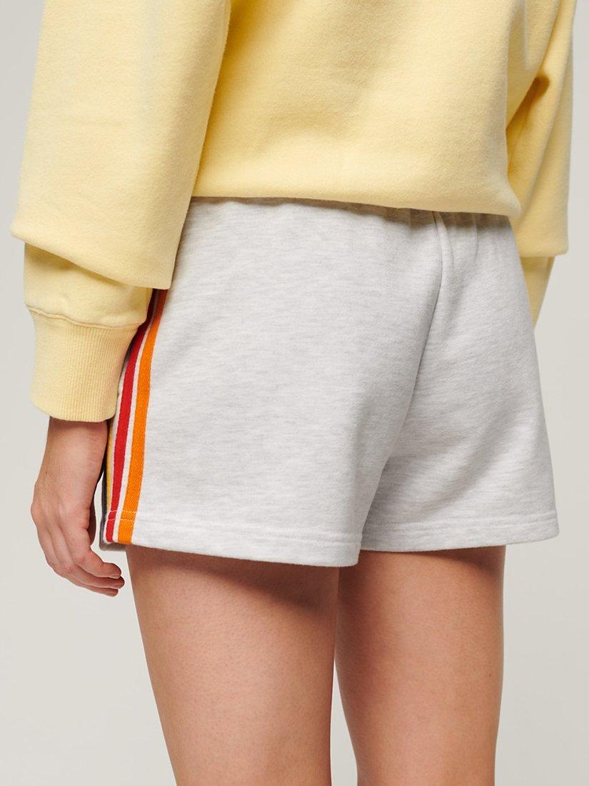 Product image 5 of 6, which shows Superdry Rainbow Side Stripe Logo Shorts, Ice Grey Marl, 8