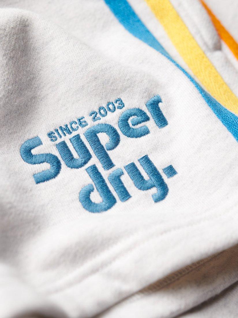 Product image 6 of 6, which shows Superdry Rainbow Side Stripe Logo Shorts, Ice Grey Marl, 8