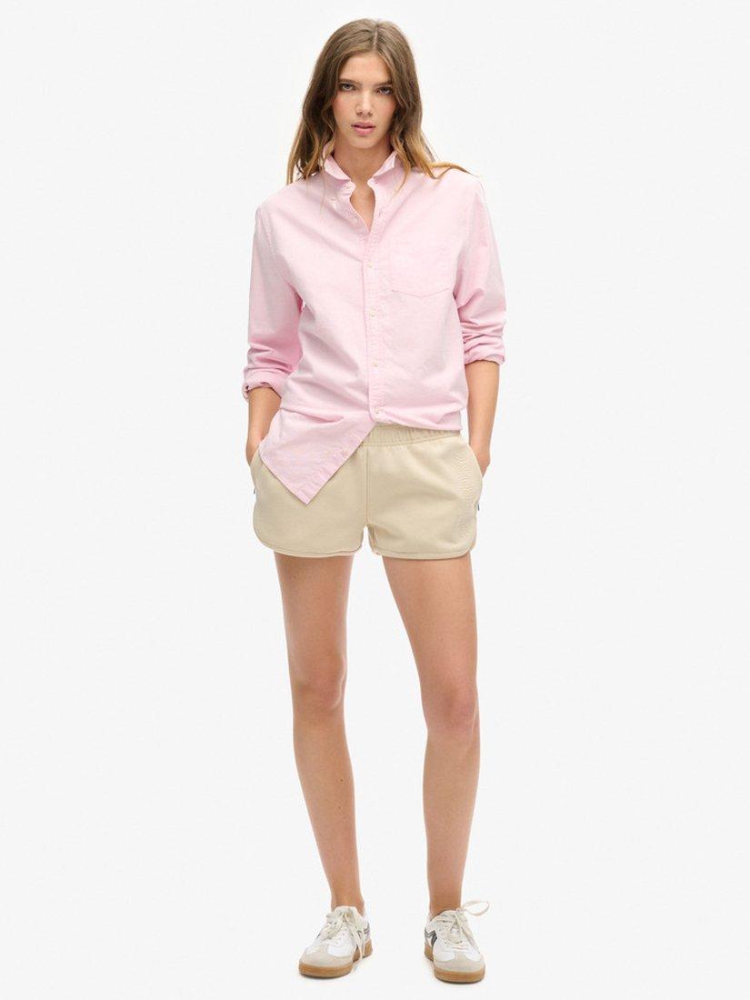 Product image 1 of 6, which shows Superdry Sports Tech Racer Shorts, Pelican Beige, 10