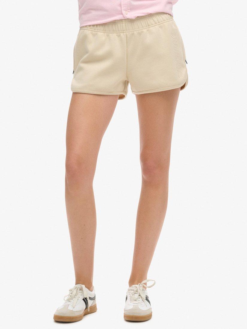 Product image 3 of 6, which shows Superdry Sports Tech Racer Shorts, Pelican Beige, 10