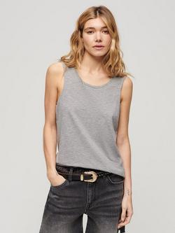 Superdry Scoop Neck Tank Top, Moon Grey Marl