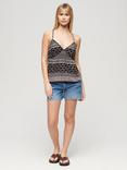 Superdry Woven Cami Top, Shirbori Layer Mono