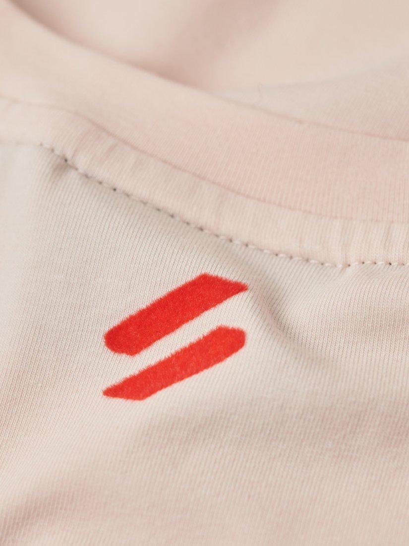 Product image 4 of 6, which shows Superdry Sport Luxe Graphic Fitted Tank Top, Mauve Morn Pink, 12