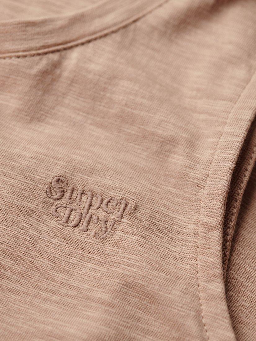 Product image 4 of 4, which shows Superdry Scoop Neck Tank Top, Light Taupe, 16