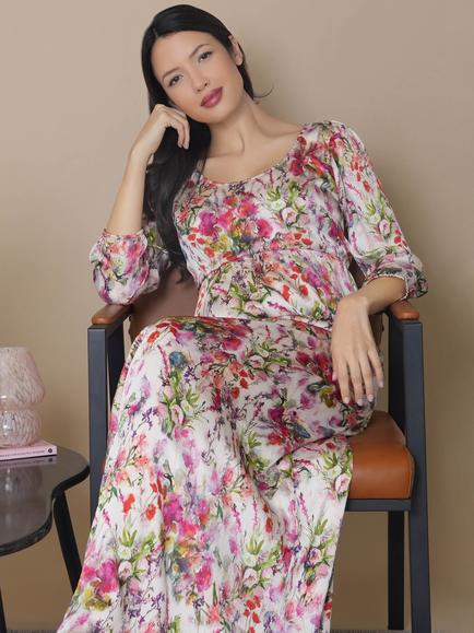 Tiffany Rose Maternity Lucy Empire Line Maxi Dress, Wildflower Garden - view 2, Wildflower Garden