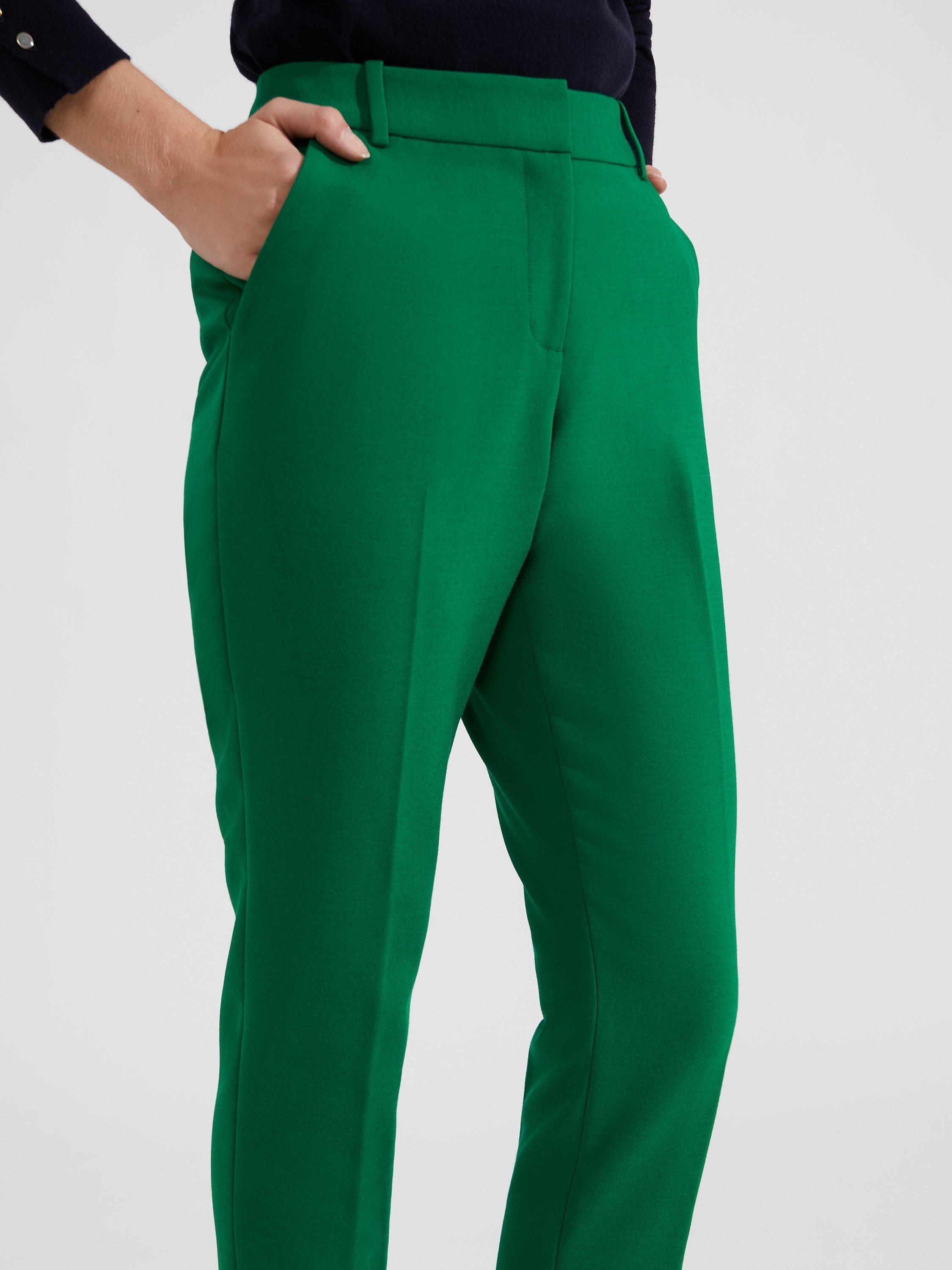 Product image 3 of 5, which shows Hobbs Suki Tailored Trousers, Malachite Green, 22