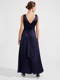 Hobbs Jemma Empire Line Maxi Satin Dress, Midnight Navy