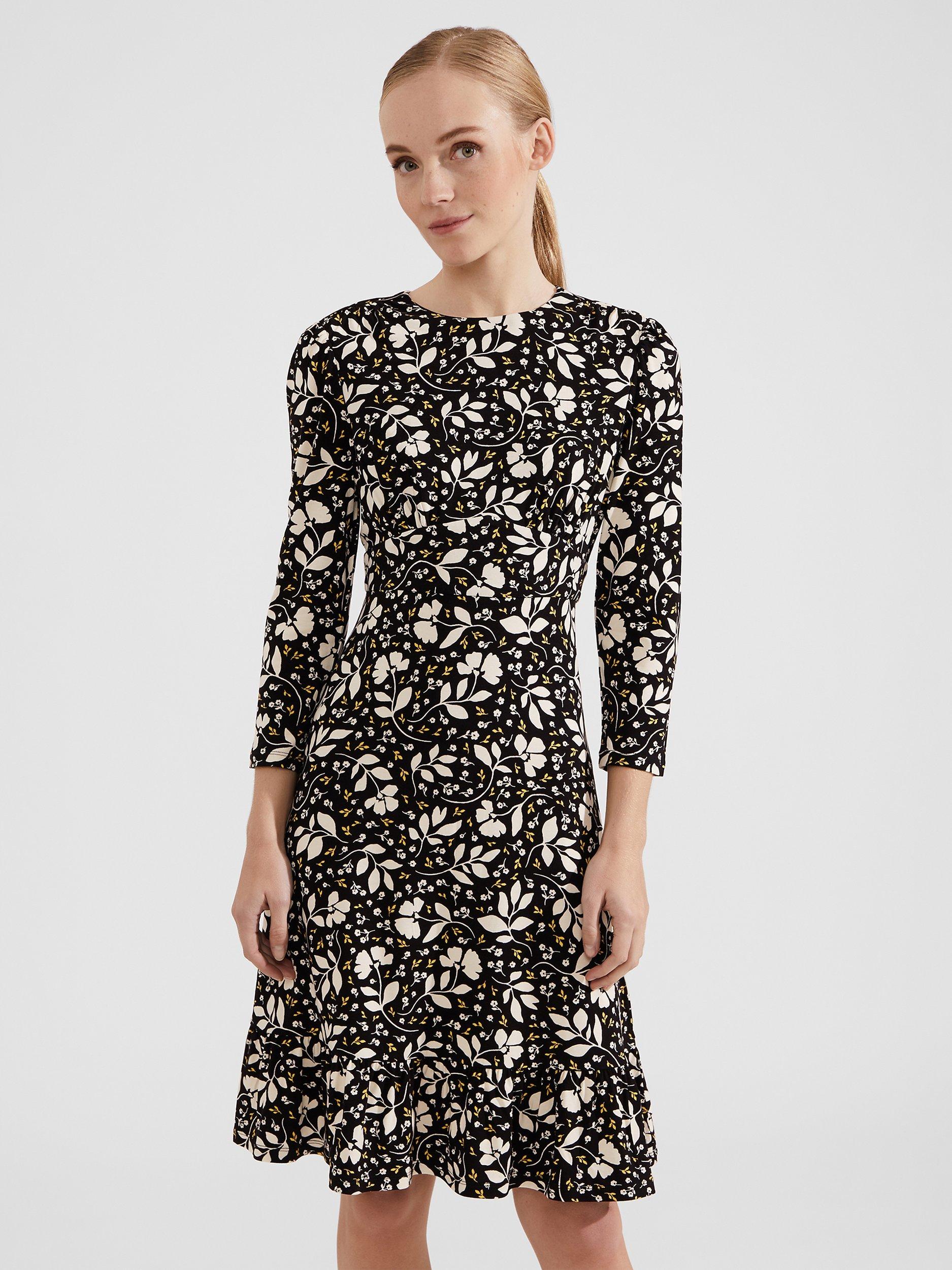 Product image 4 of 5, which shows Hobbs Petite Ami Ecovero Mini Dress, Black/Multi, 16