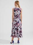 Hobbs Carly Floral Print Midi Dress, Navy/Multi