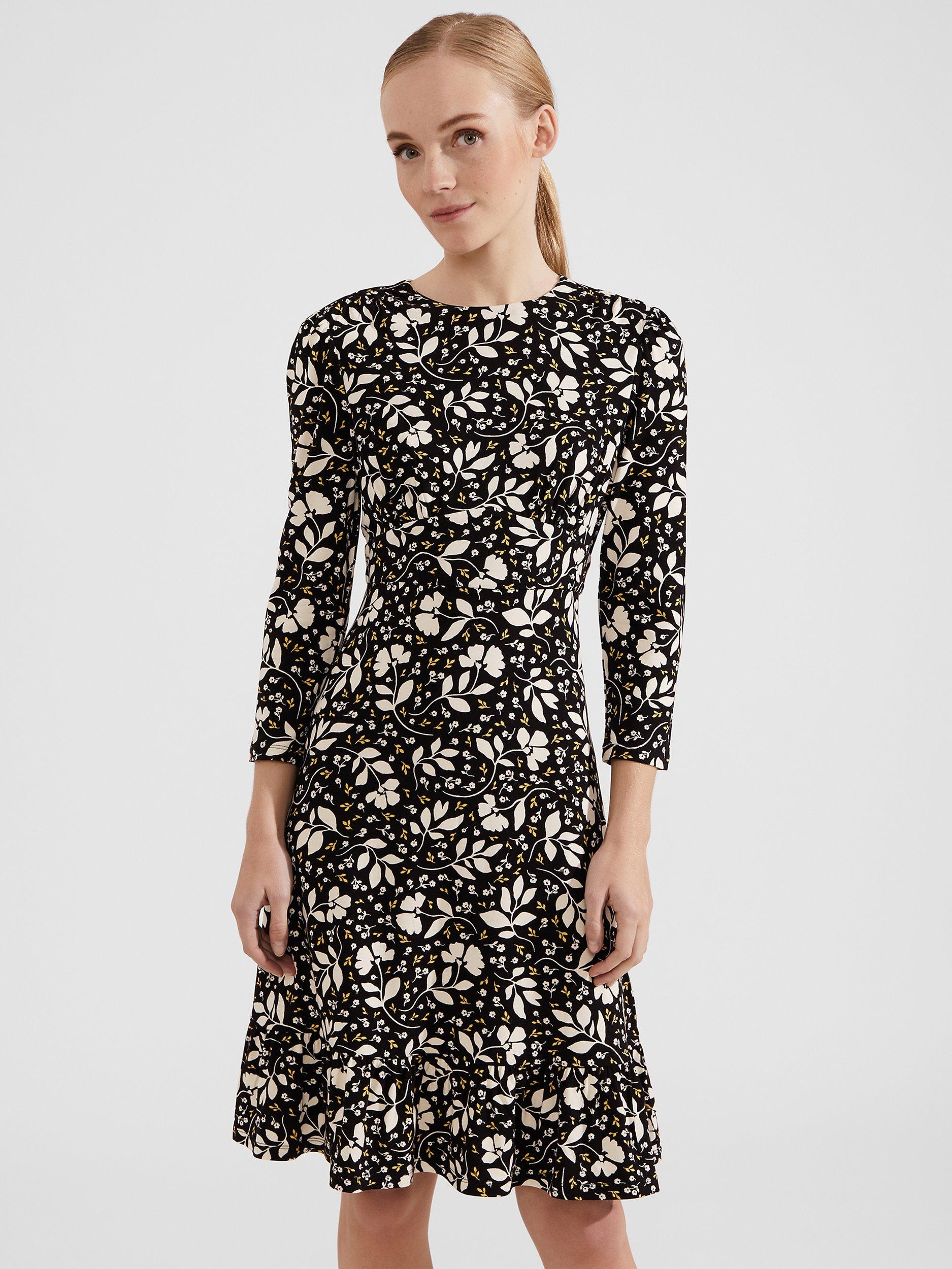 Product image 2 of 2, which shows Hobbs Ami Ecovero Blend Jersey Dress, Black/Multi, 20