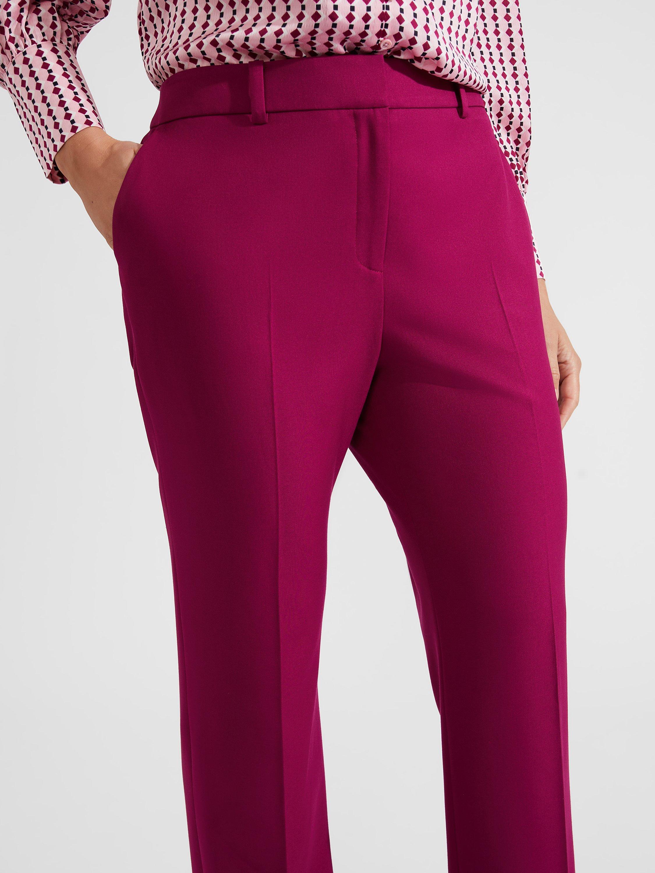 Product image 4 of 5, which shows Hobbs Petite Nola Trousers, Bramble Purple, 14