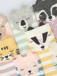 John Lewis Kids' Animal Face Cotton Blend Socks, Pack of 7, Multi