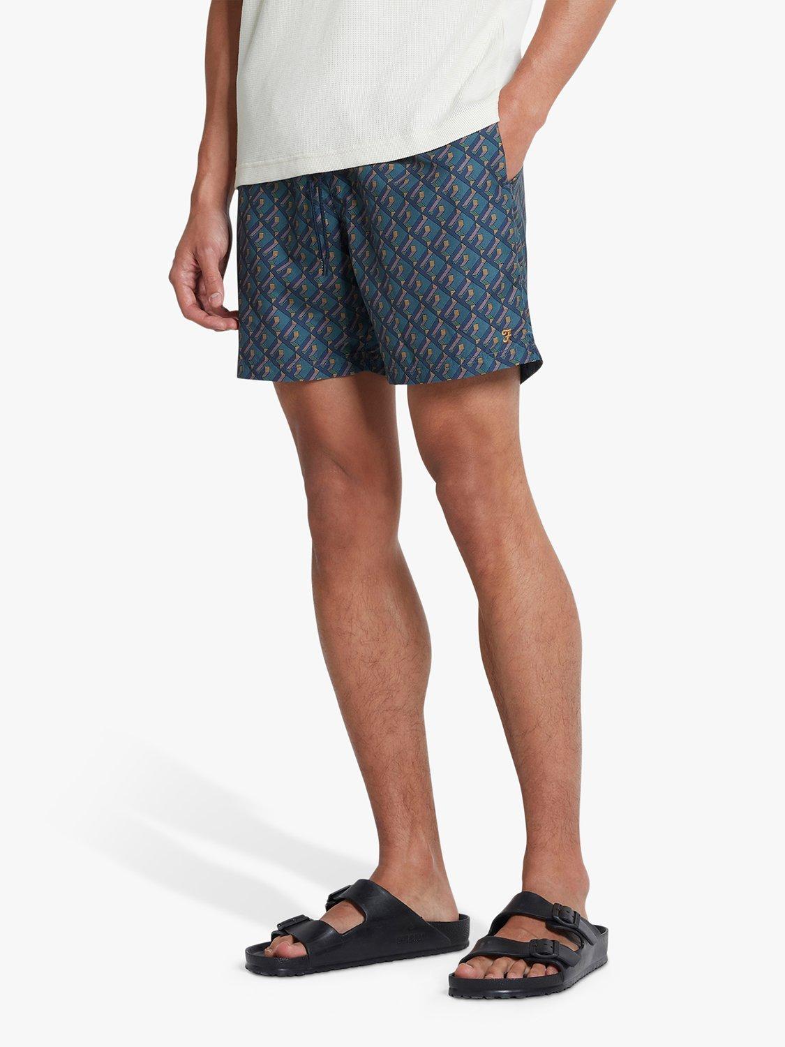 Farah Colbert Geometric Print Swim Shorts, True Navy