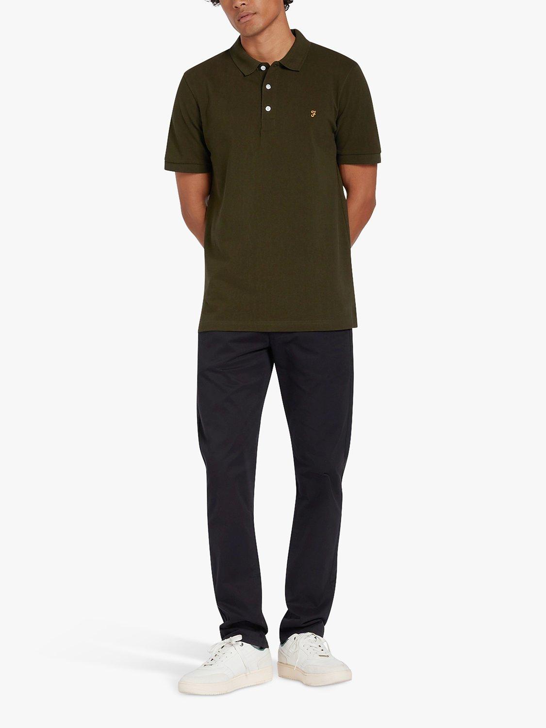Product image 3 of 5, which shows Farah Blanes Short Sleeve Polo Top, Evergreen, S
