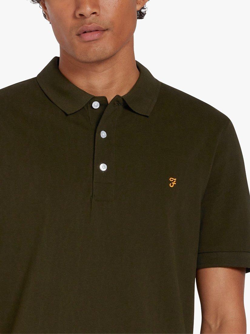 Product image 4 of 5, which shows Farah Blanes Short Sleeve Polo Top, Evergreen, S
