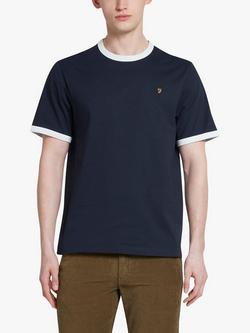 Farah Groves Ringer Short Sleeve T-Shirt, True Navy