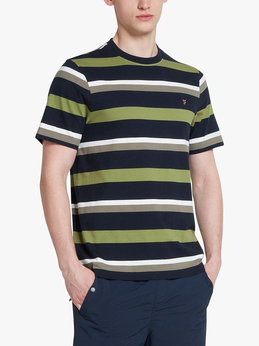 Farah Caspar Striped Organic Cotton Short Sleeve T-Shirt, Multi