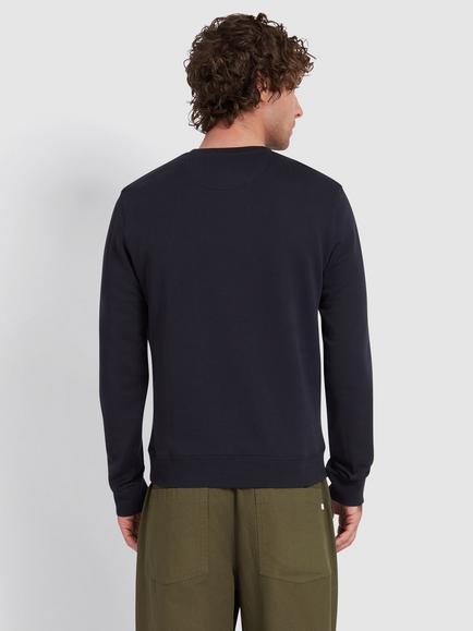 Farah Tim Crew Neck Organic Cotton Jumper - view 2, True Navy