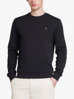Farah Tim Slim Fit Organic Cotton Terry Sweatshirt, Black