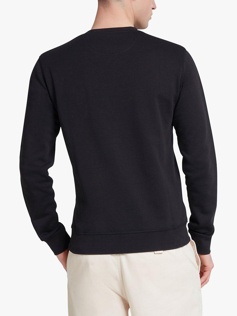 Product image 2 of 5, which shows Farah Tim Slim Fit Organic Cotton Terry Sweatshirt, Black, S