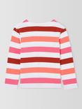 Armor Lux Kids' Stripe Long Sleeve T-Shirt, Blanc/Ketchup/Flower