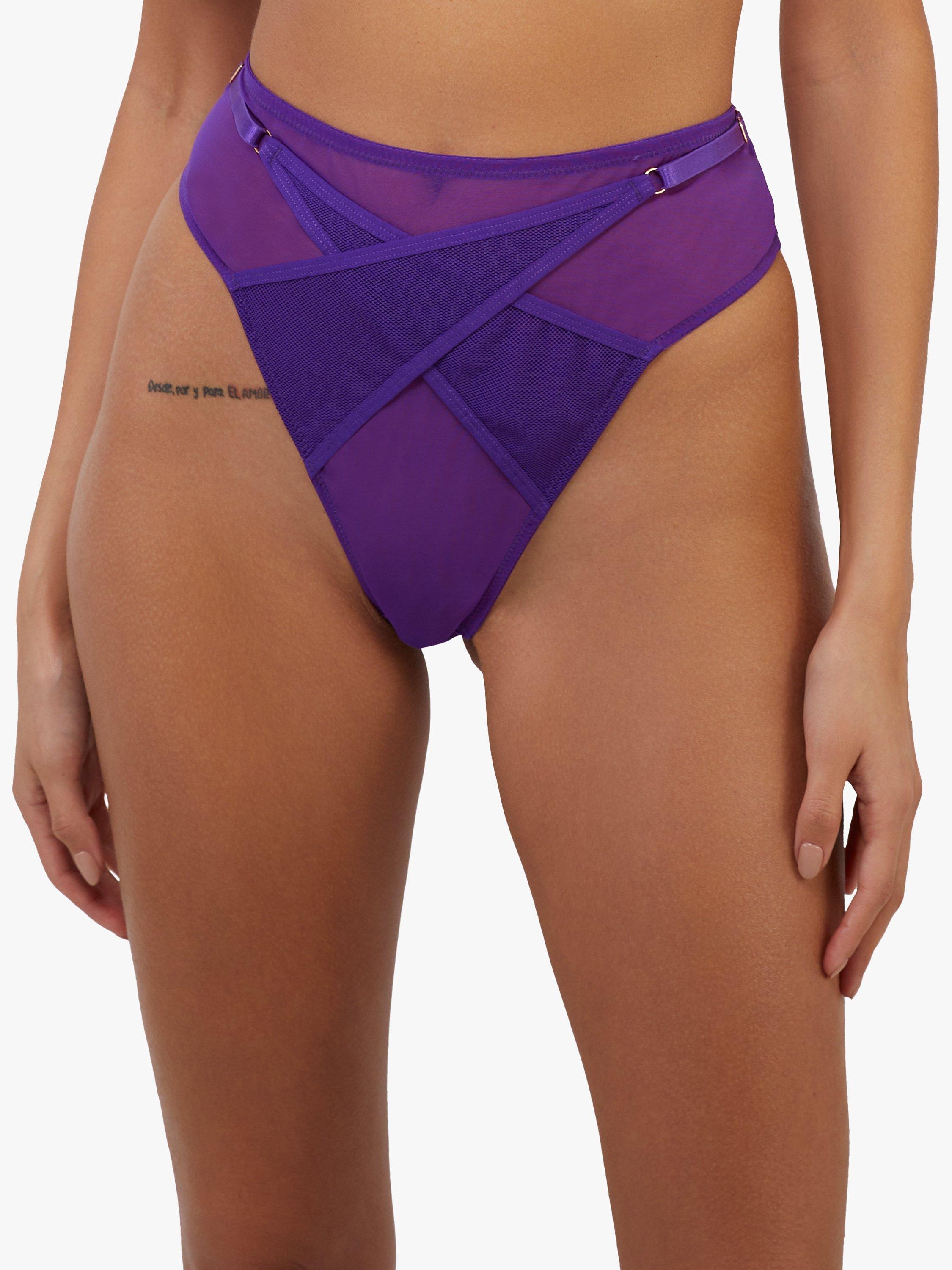 Playful Promises Eddie Crossover Thong, Electric Purple