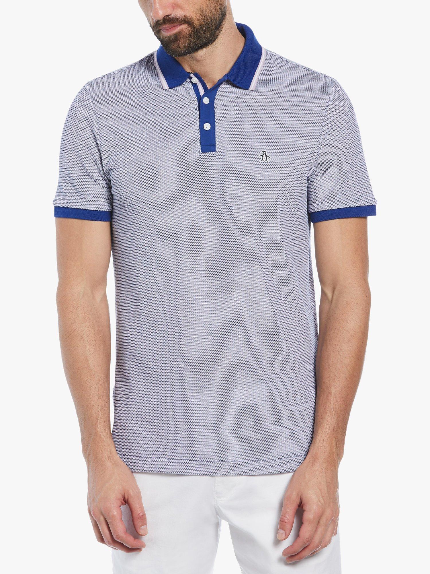 Original Penguin Birdseye Pique Jacquard Polo Shirt, Lavender Frost