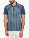 Original Penguin Geometric Jacquard Front Interlock Polo Shirt, Sargasso Sea