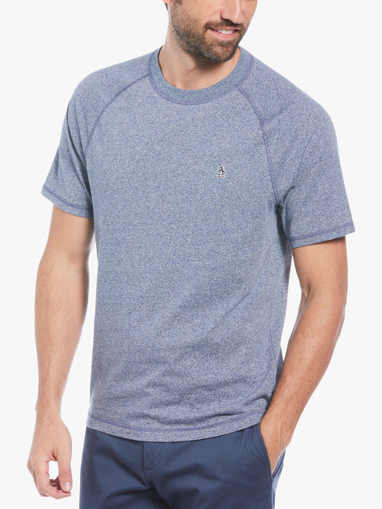 Original Penguin Raglan Short Sleeve T-Shirt, Blue Jasper Heather
