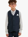 Angel & Rocket Kids' Bernard Textured Waistcoat, Navy