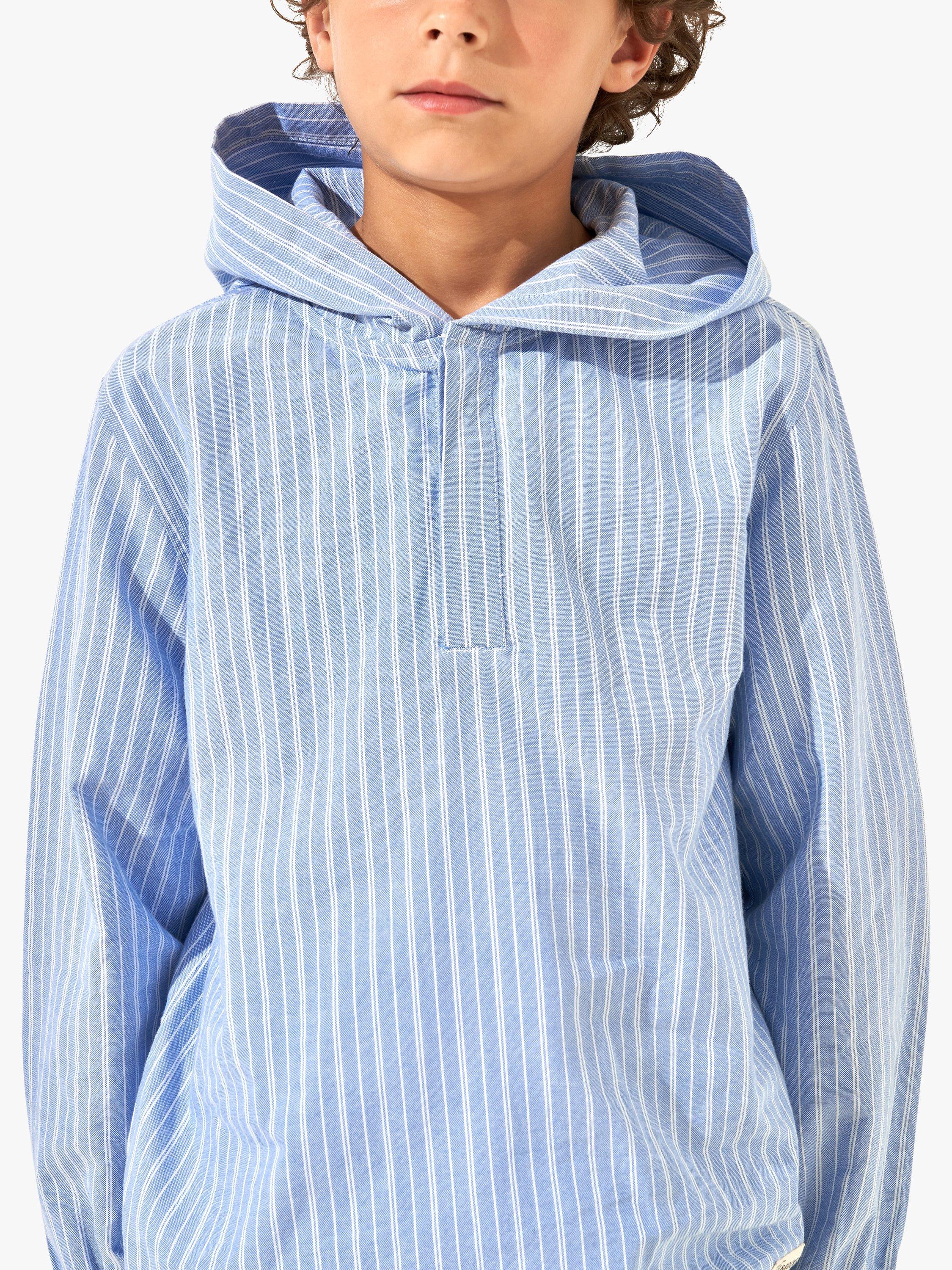 Angel & Rocket Kids' Leo Stripe Hoodie, Blue